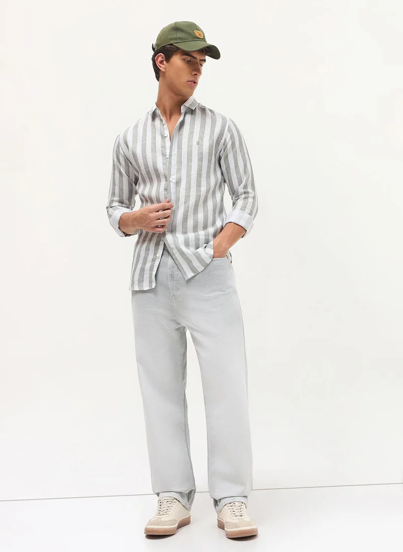 Urbano Fashion  Urbano Fashion Men's Ice Grey Loose Baggy Fit Heavy Washed Faded Denim Jeans Non-Stretchable for Men | Best Price UAE